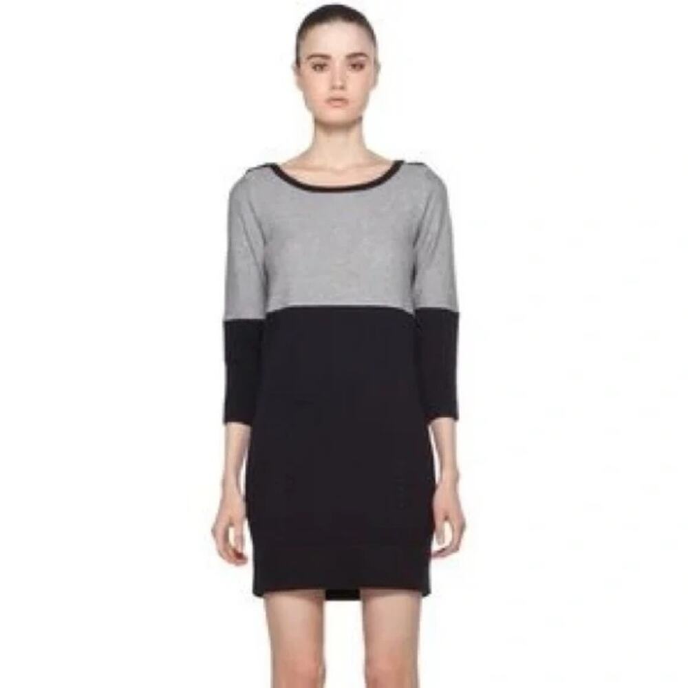 Rag & Bone Burnley Cashmere Blend Colorblock Gray Navy Sweater Knit Dress Large